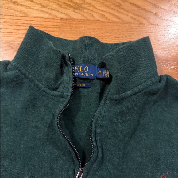 Polo by Ralph Lauren Men's Green 1/4 zip sweater XL - Picture 3 of 4
